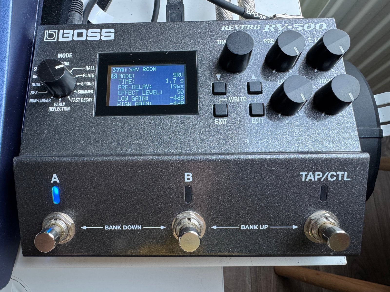 Boss RV-500 Reverb Pedaal - Zgan. incl. Garantie, Muziek en Instrumenten, Effecten, Ophalen of Verzenden, Zo goed als nieuw, Reverb