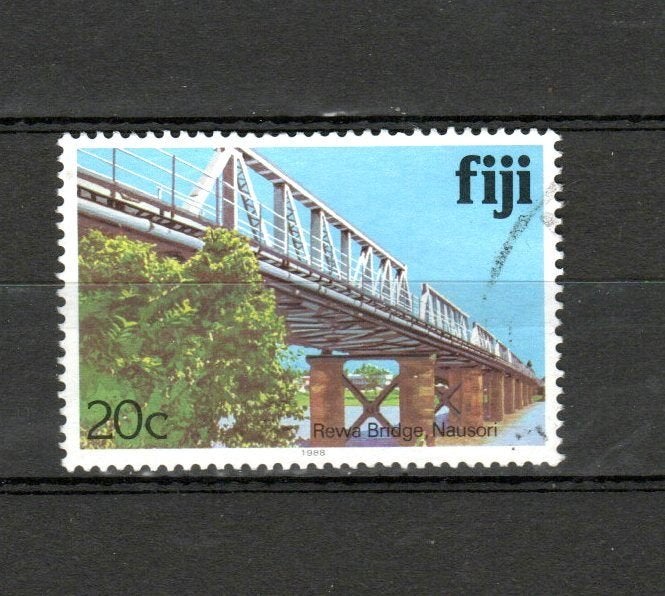 Treinpostzegel Fiji 1988, Ophalen of Verzenden, Gestempeld, Treinen
