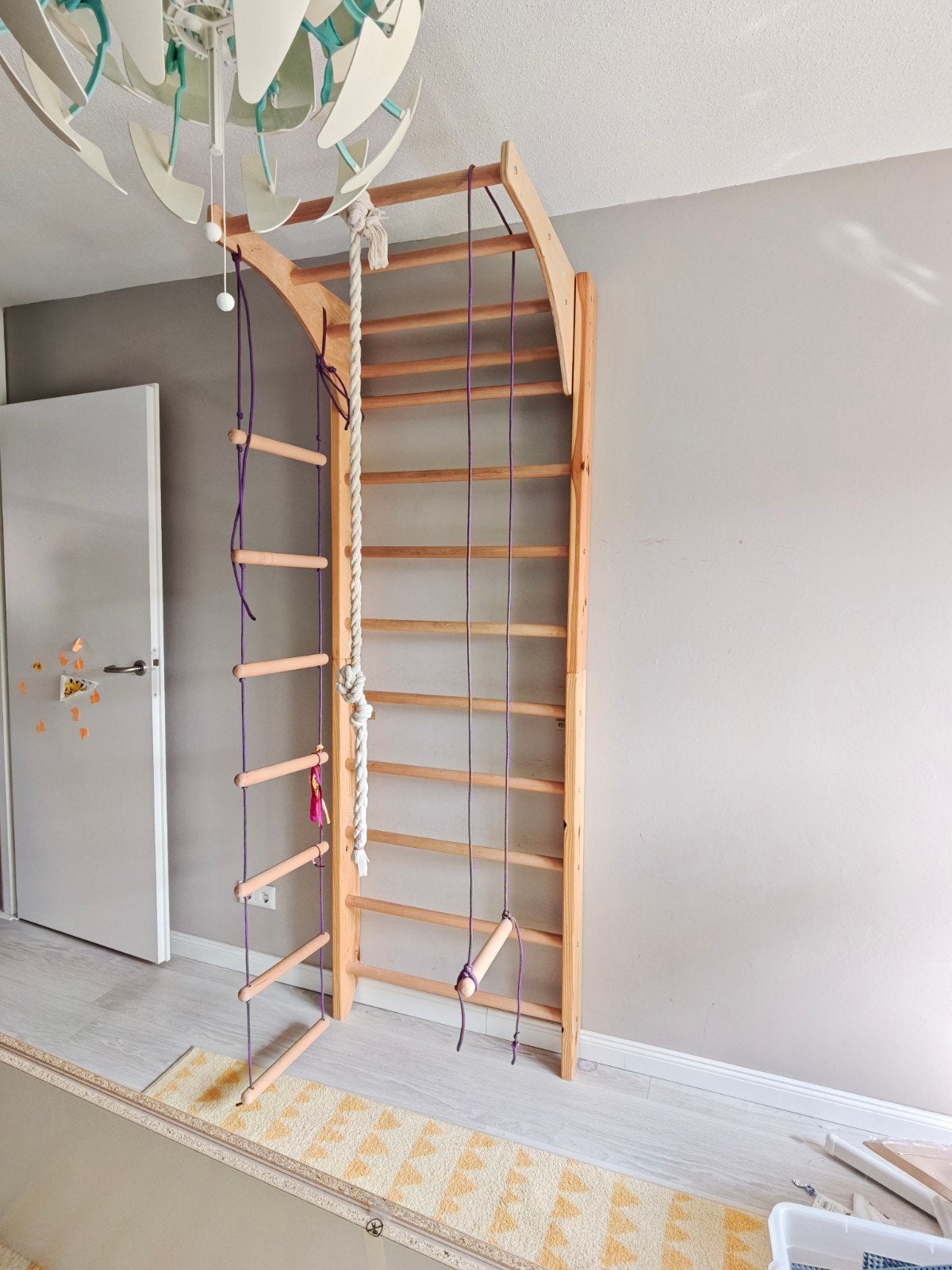 Houten Klimrek met Touwladder en Klimtouw voor Kinderen, Ophalen, Zo goed als nieuw, Klimtouw