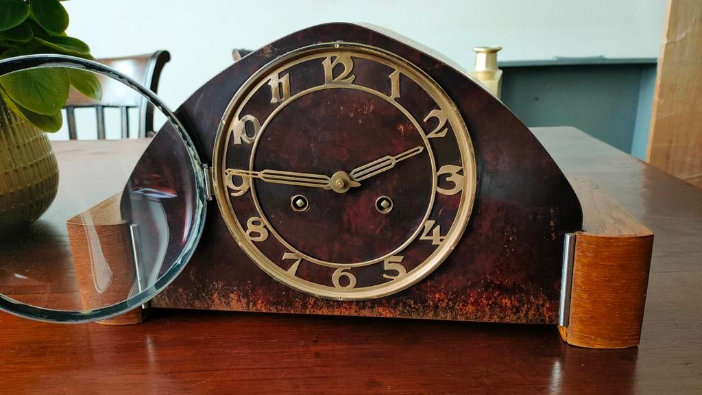 Antieke pendule, Amsterdamse School-stijl, mantelklok, Antiek en Kunst, Antiek | Klokken, Ophalen