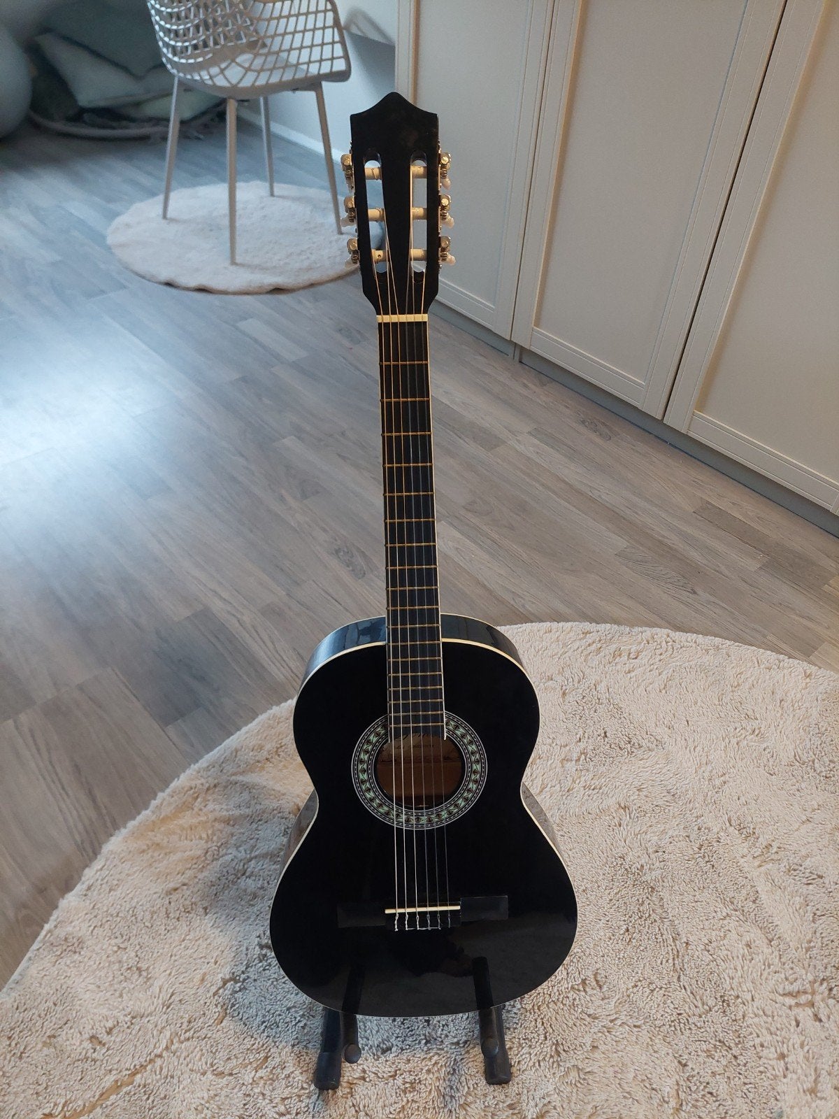 3/4 zwarte klassieke akoestische gitaar, Ophalen, Zo goed als nieuw, Klassieke of Spaanse gitaar