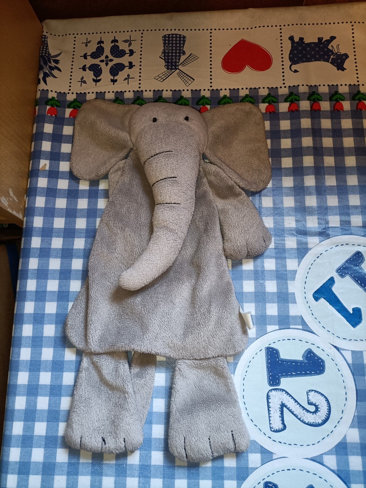 Grijze olifant knuffeldoekje Difrax, Ophalen of Verzenden, Zo goed als nieuw, Olifant