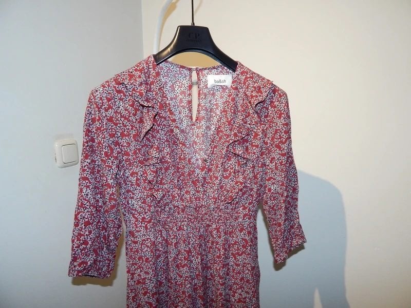 BA&SH broekpak/ jumpsuit bloemetjes print rood pak S, Verzenden, Zo goed als nieuw, Ba&sh, Maat 36 (S)