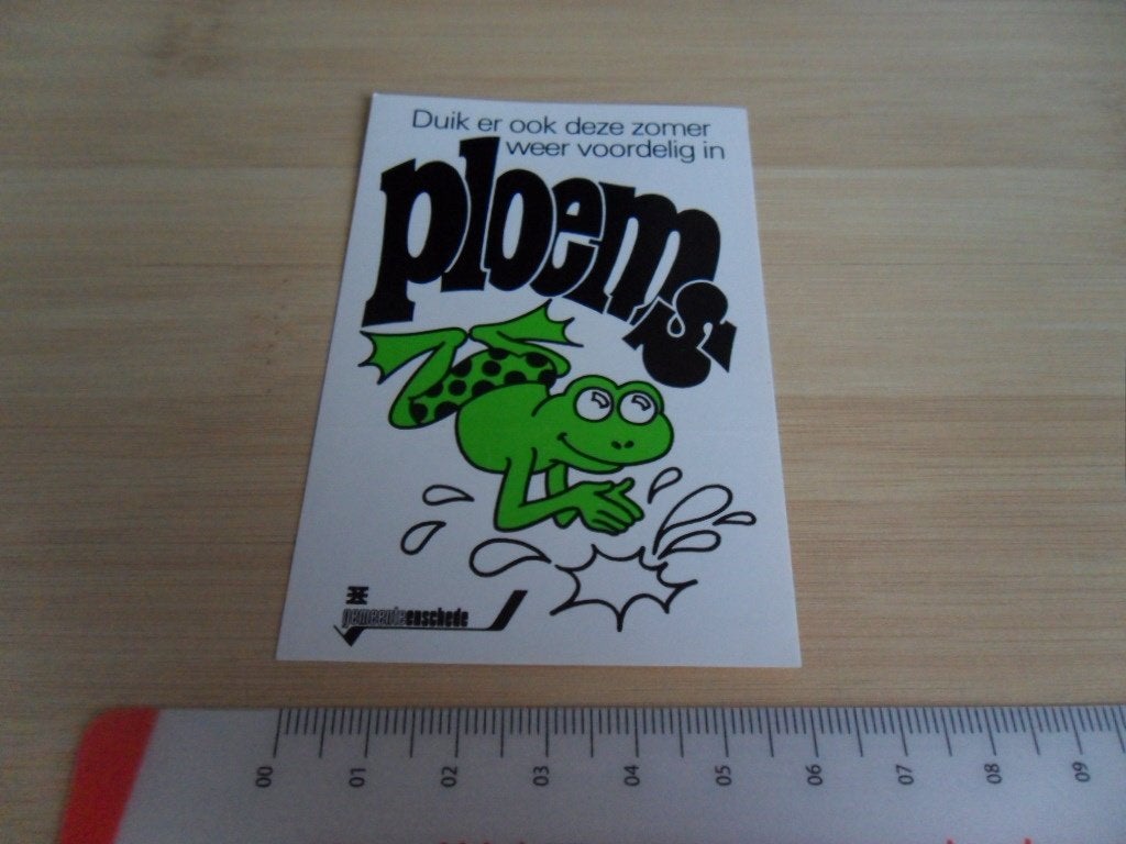 sticker enschede kikker duik er weer in PLOEMS zwembad *, Ophalen, Zo goed als nieuw