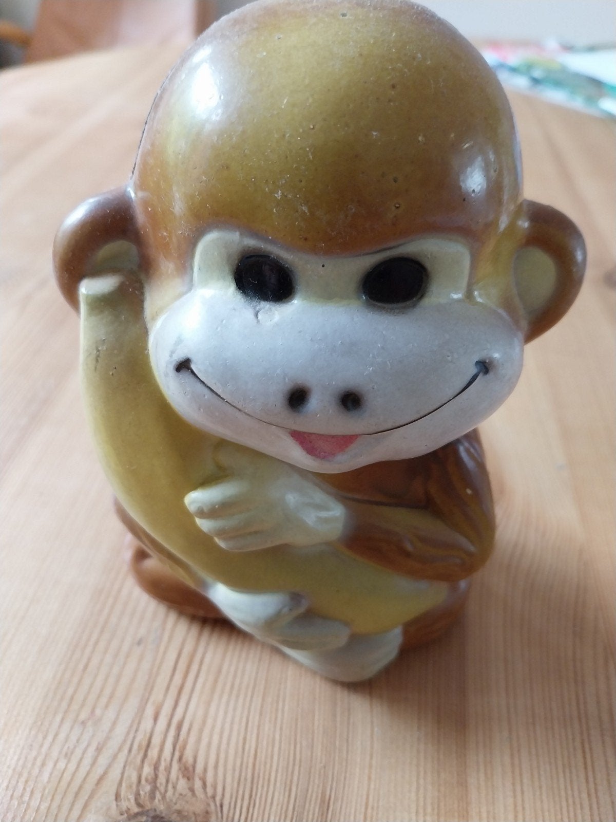 Vintage Apen Spaarpot - Made in Hong Kong, Ophalen of Verzenden, Gebruikt, Kunststof, Dier