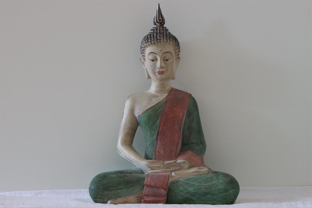 Marble wood Thai Boeddha (NIEUW)VERZENDING MOGELIJK!!, Ophalen, Nieuw