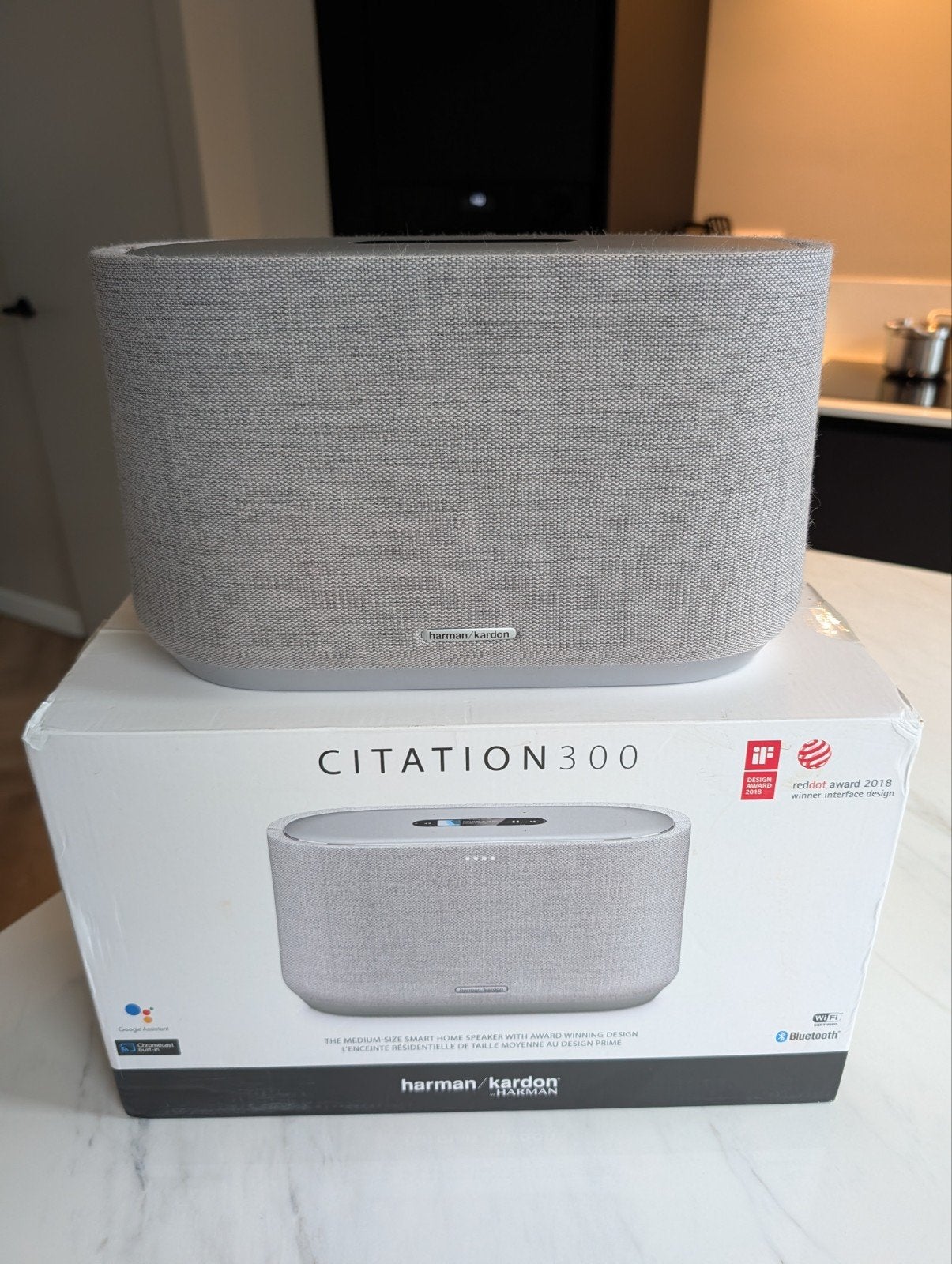 Harman Kardon Citation 300 grijs zilver, Slimme speaker, Ophalen of Verzenden, Zo goed als nieuw, 60 tot 120 watt
