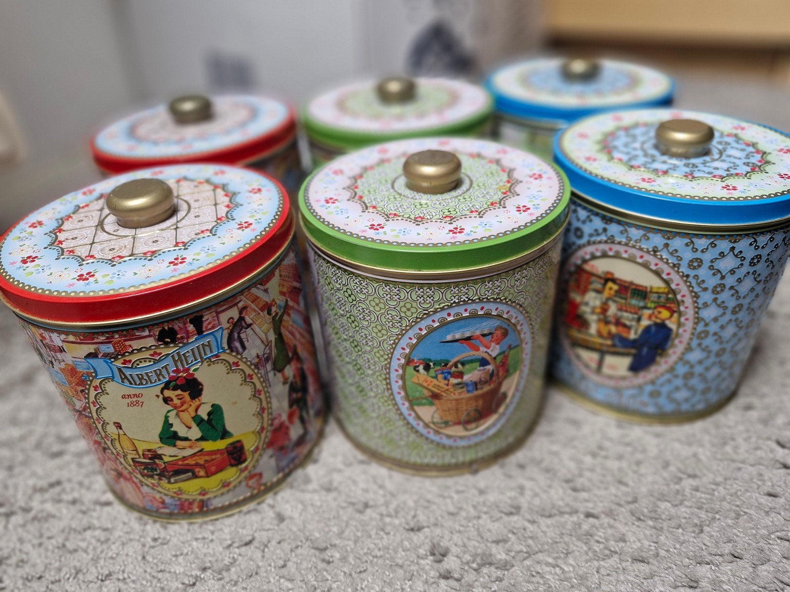 6x AH vintage blikken - 125 jaar jubileum editie (6 stuks), Ophalen of Verzenden, Gebruikt, Overige, Overige merken