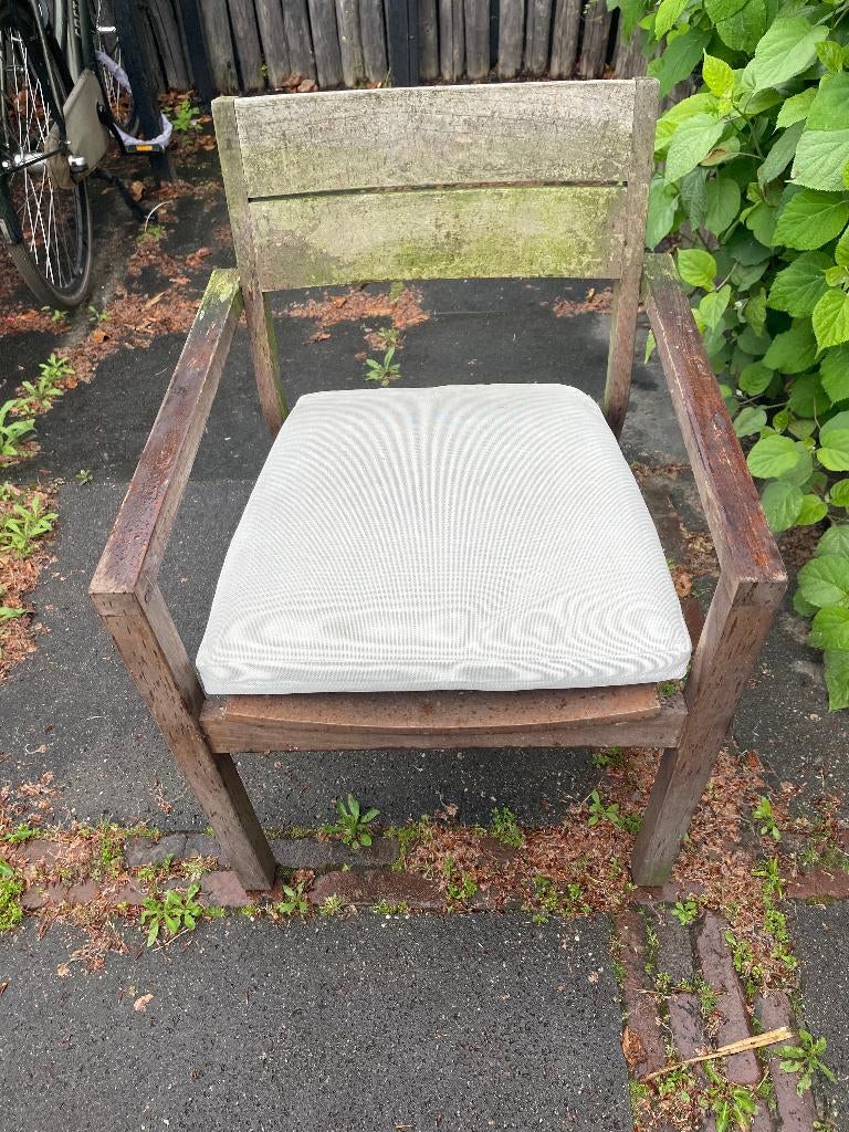 Set van 6 houten tuinstoelen (Life), met kussens, Ophalen, Gebruikt, Hout