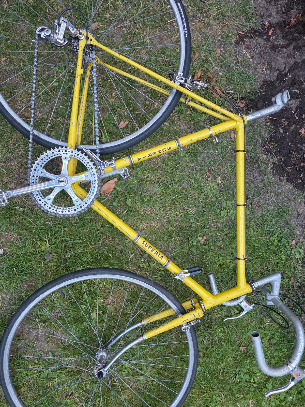 Superia stalen racefiets - Vintage geel, Fietsen en Brommers, 28 inch, Gebruikt, 53 tot 57 cm, Ophalen