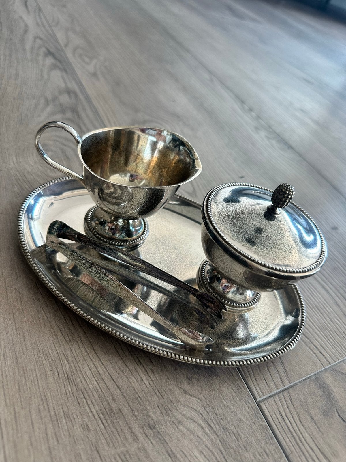 Vintage Kempen & Begeer verzilverd roomstel compleet, Antiek en Kunst, Verzenden, Zilver