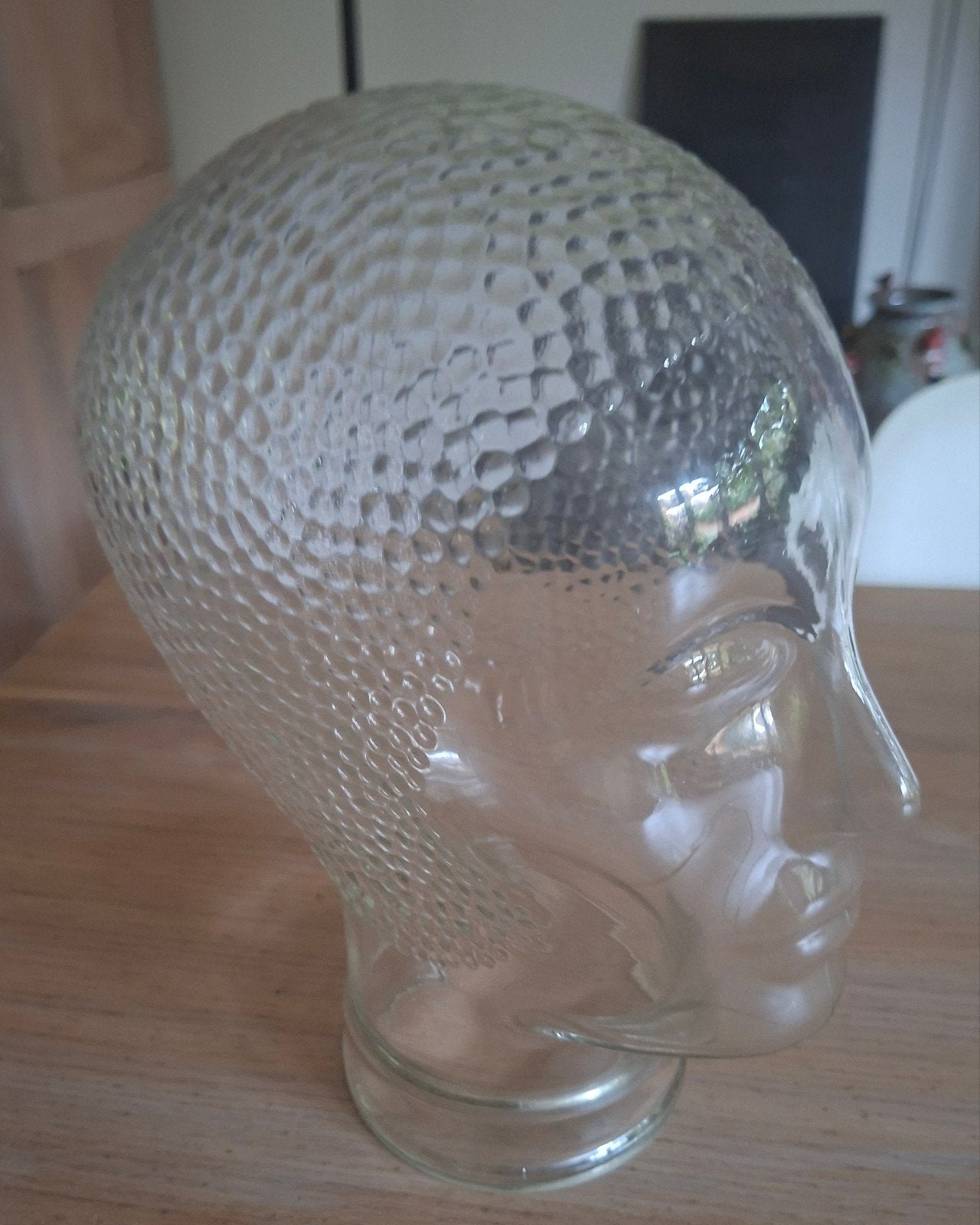 Retro glazen hoofd voor koptelefoon helm of pruik vintage, Verzenden, Huis en Inrichting