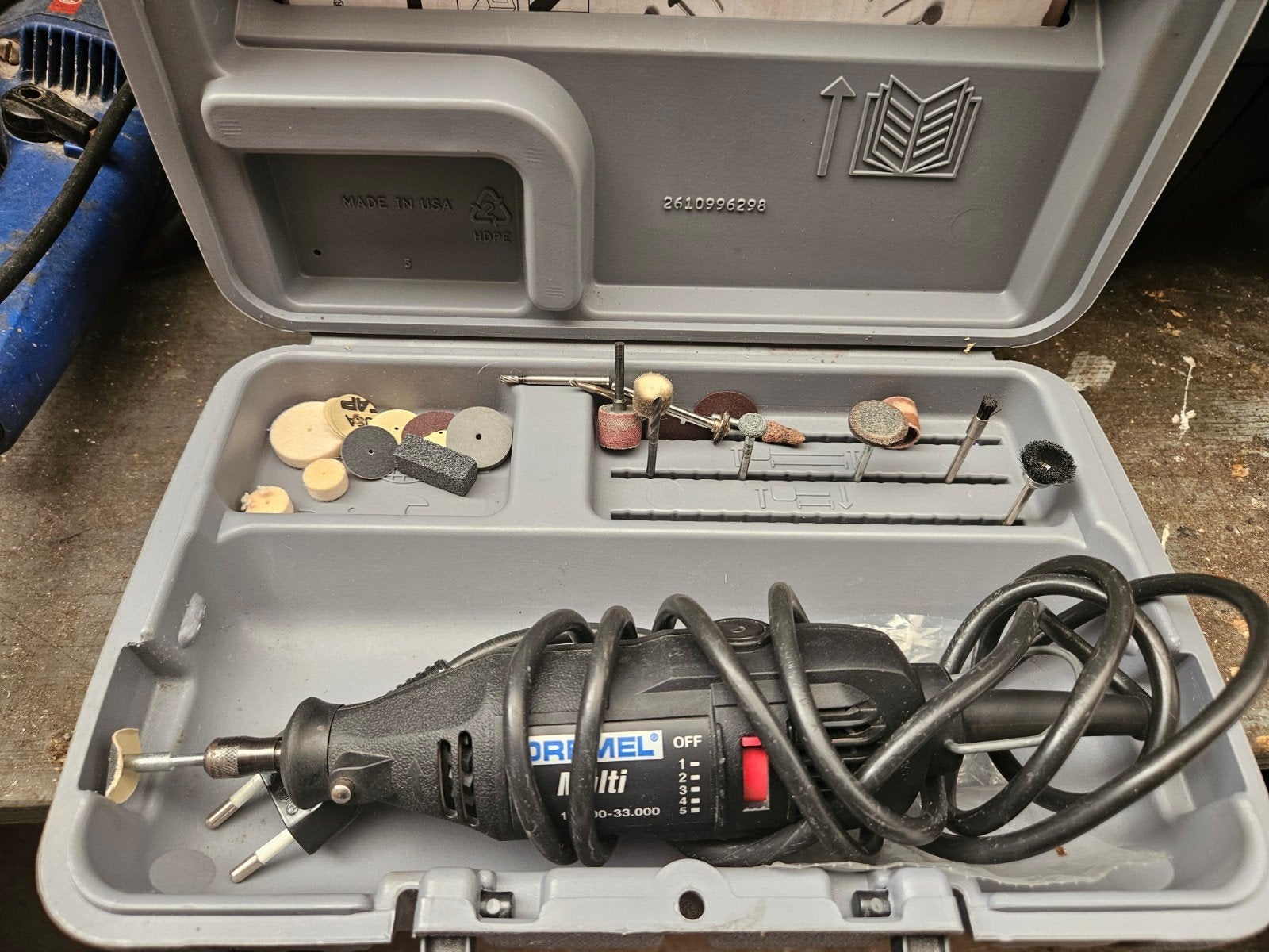 Dremel Multi met accessoires in handige koffer, Ophalen, Gebruikt