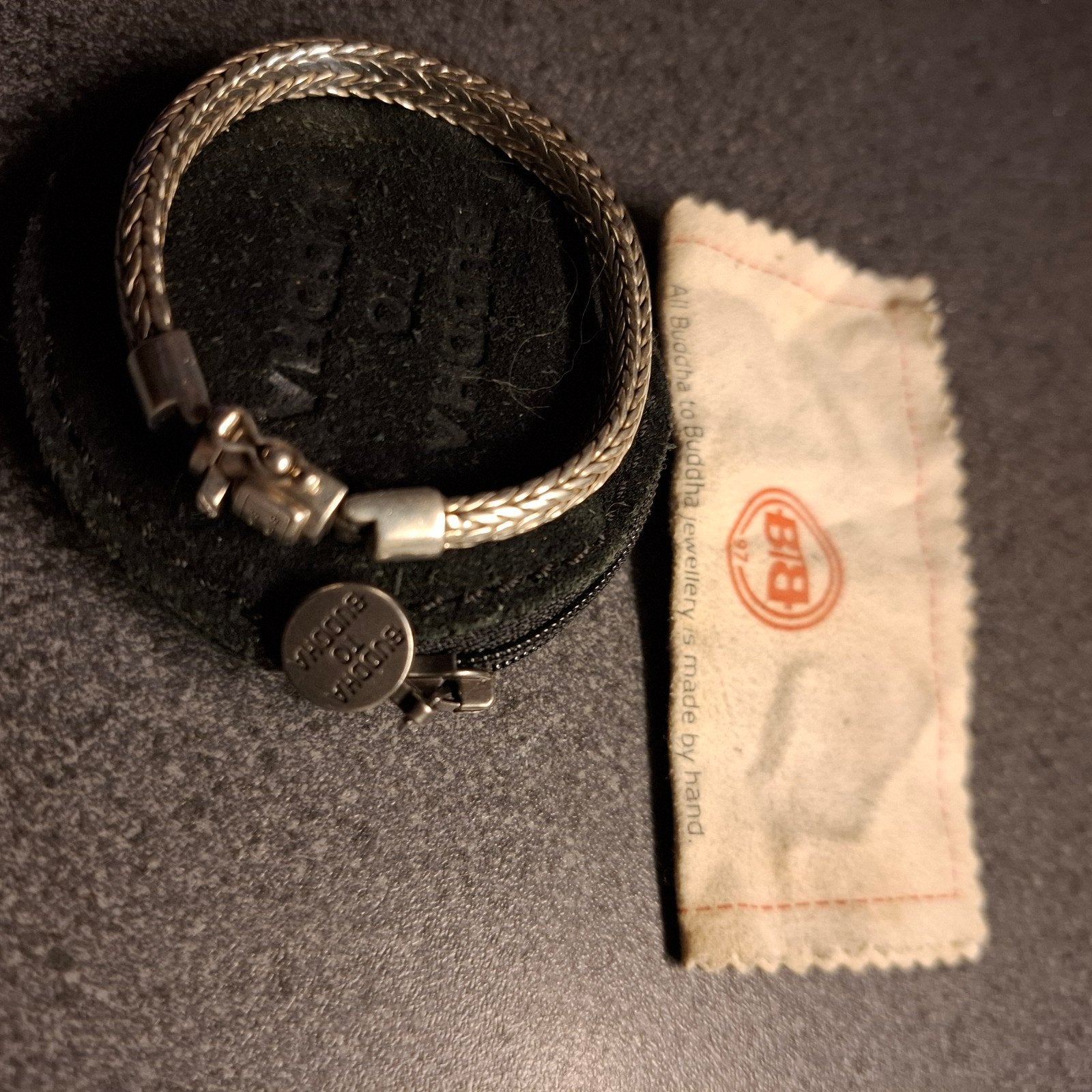 buddha  dames armband  1 x gedragen, Ophalen of Verzenden, Zo goed als nieuw, Zilver, Zilver