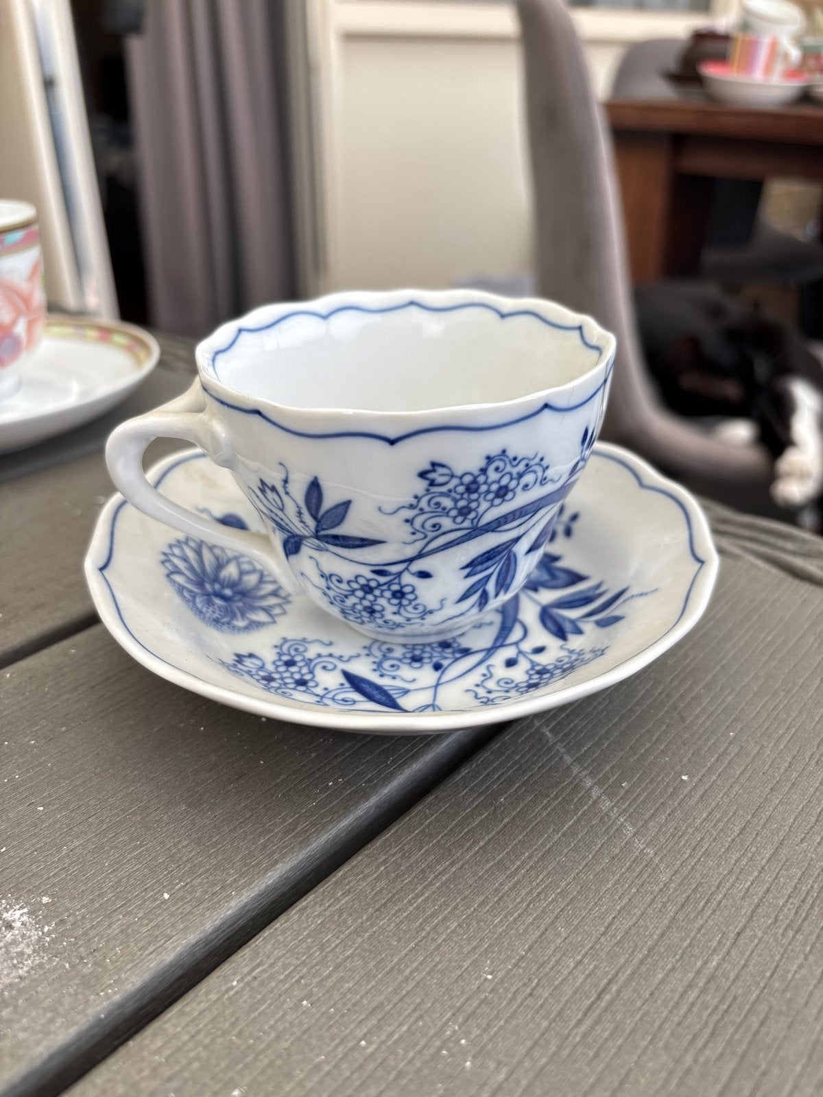 Hutschenreuther Blau Zwiebelmuster Kop en Schotel, Ophalen of Verzenden