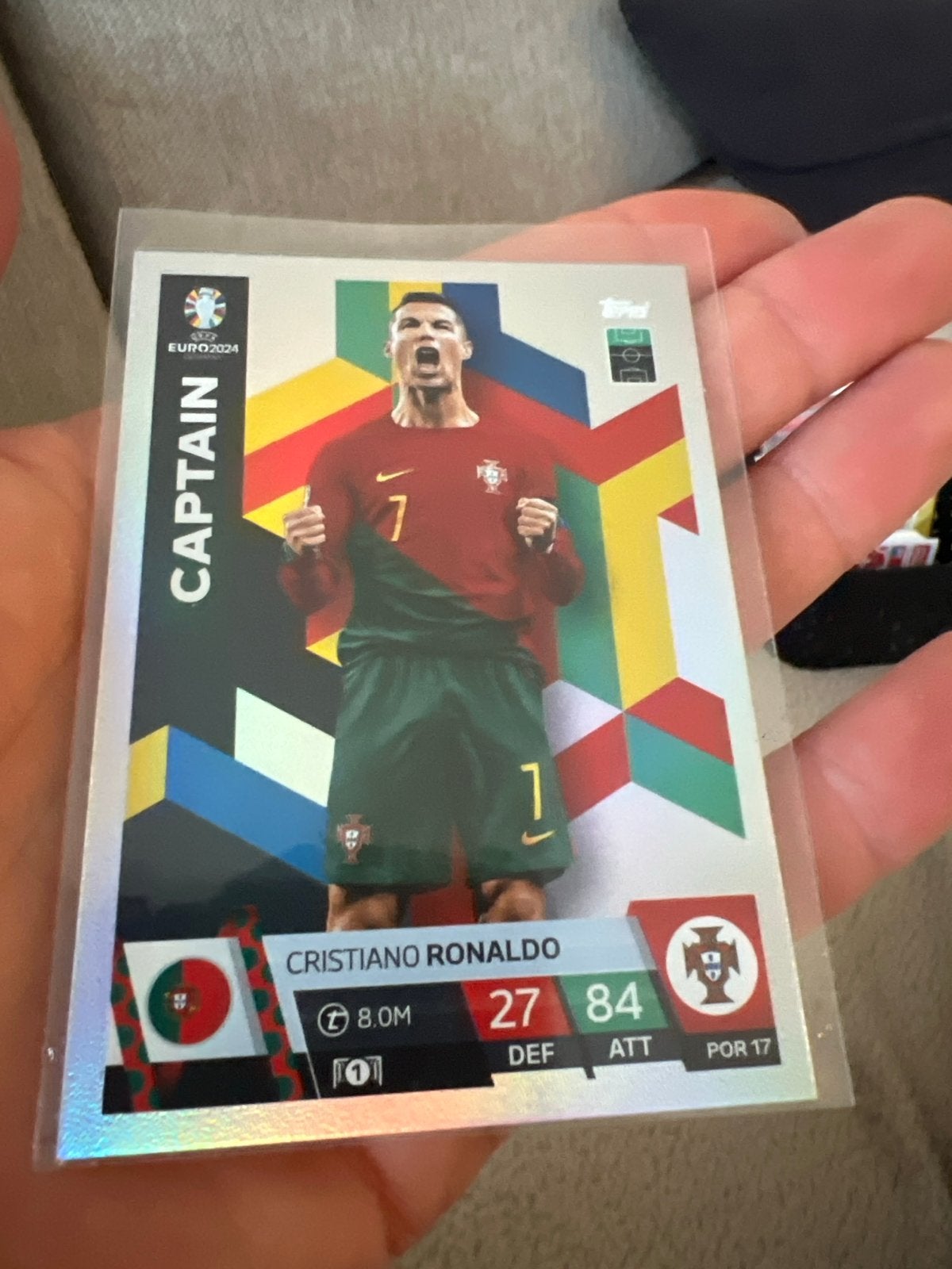 Topps EURO 2024 Captain Cristiano Ronaldo kaart, Verzamelen, Sportartikelen en Voetbal, Ophalen of Verzenden, Zo goed als nieuw