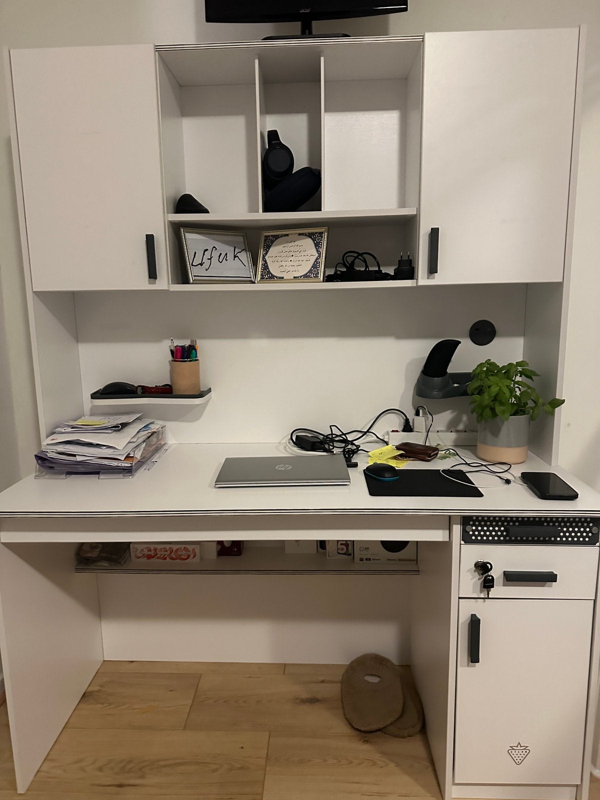 Bureau, Ophalen, Met lades, Gebruikt, Hout