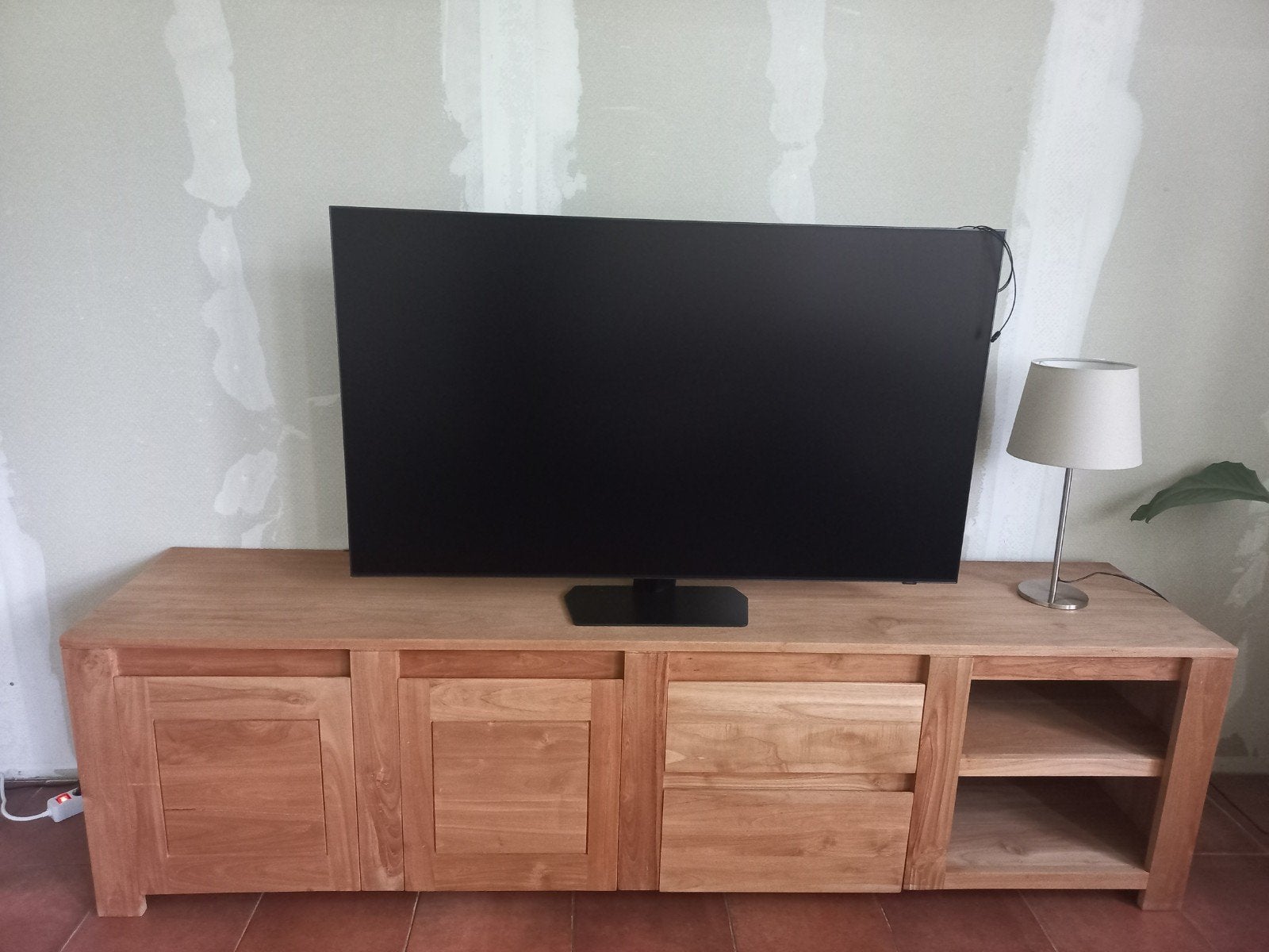 Mooi teak tv meubel/tv kast, Ophalen, Gebruikt, Teakhout, 200 cm of meer
