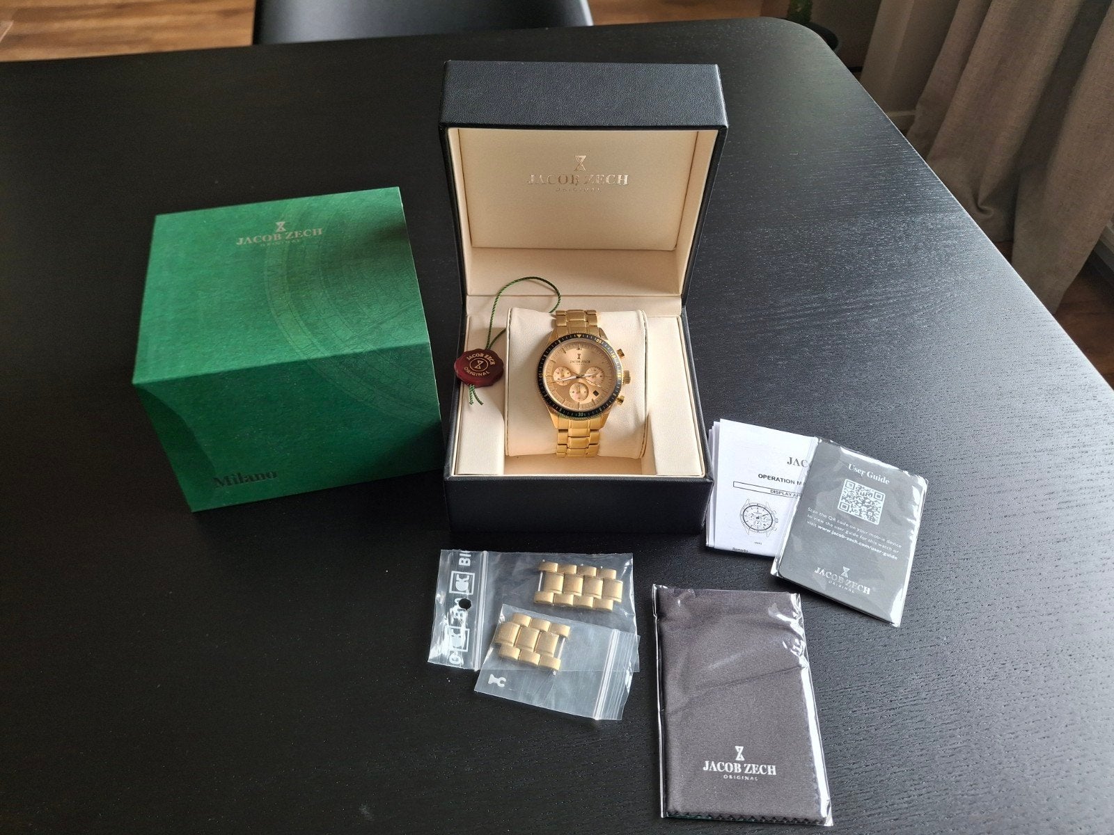 Jacob Zech Milano horloge, Overige merken, Staal, Staal, Polshorloge