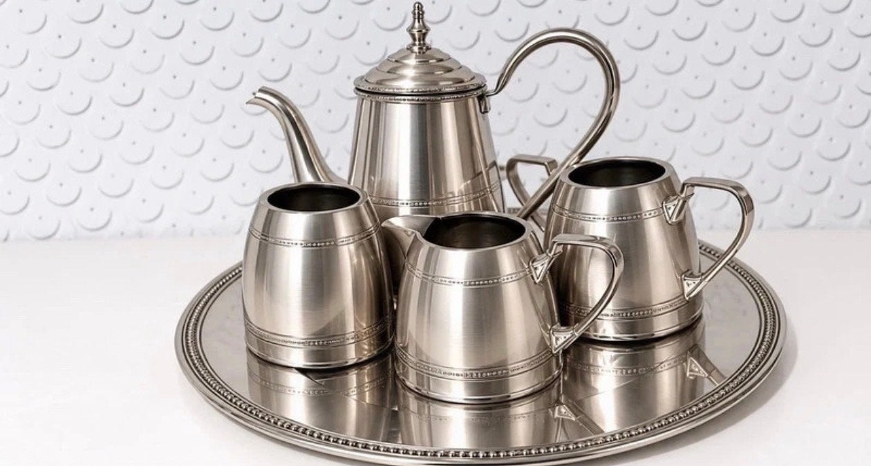 Vintage KMD Daalderop Tinnen Koffie-/Theeset, Ophalen of Verzenden