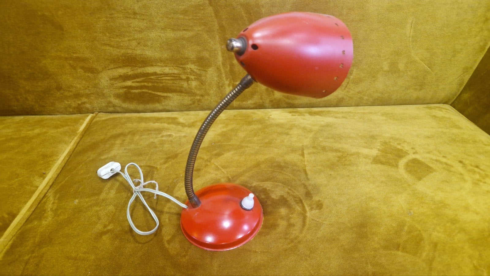 Vintage Hala bureaulampje met flexibele arm, rood, Bureaulamp, Gebruikt, Overige merken, Vintage