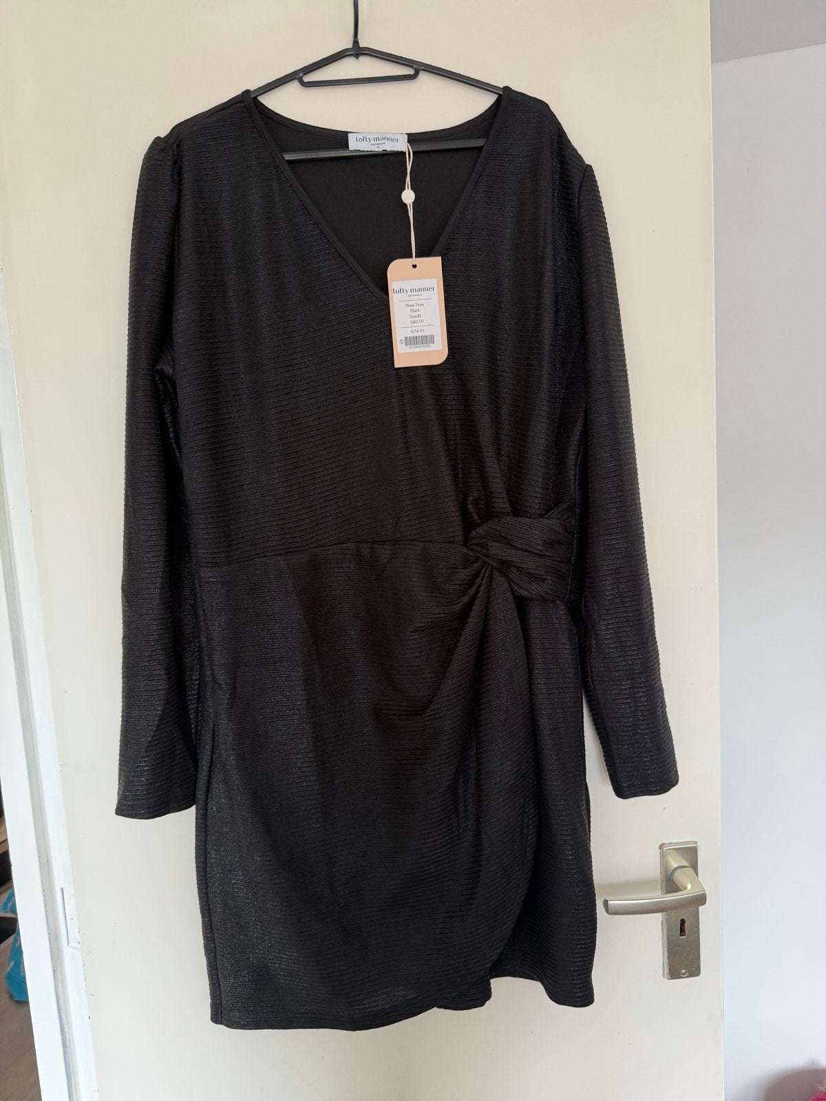Lofty Manner Tirza Jurk Zwart Maat XL Nieuw met kaartje, Verzenden, Zwart, Maat 46/48 (XL) of groter, Nieuw