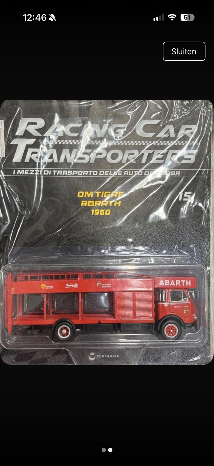Abarth OM Tigre Autotransporter 1960 - Centauria 1/43, Overige merken, Centauria, Nieuw, Ophalen of Verzenden