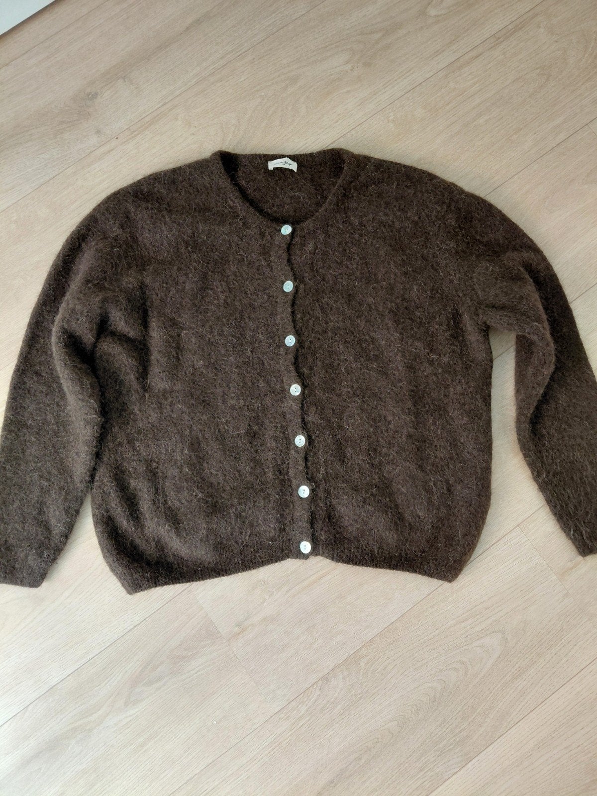 American Vintage Cardigan Bruin Maat L, Bruin, Verzenden, Maat 42/44 (L), Zo goed als nieuw