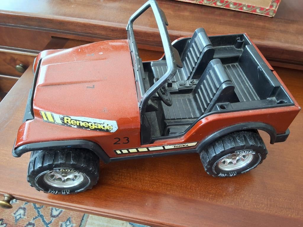 Vintage Tonka Jeep Renegade 1970s Rood Bruin Speelgoed, Ophalen of Verzenden, Gebruikt