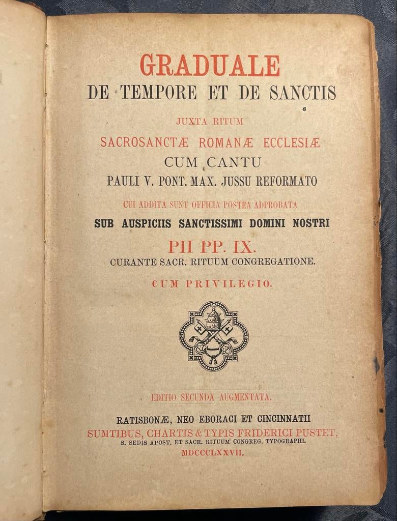 Graduale Romanum - Antiek Kerkboek uit 1877, Antiek en Kunst, Antiek | Boeken en Bijbels, Verzenden