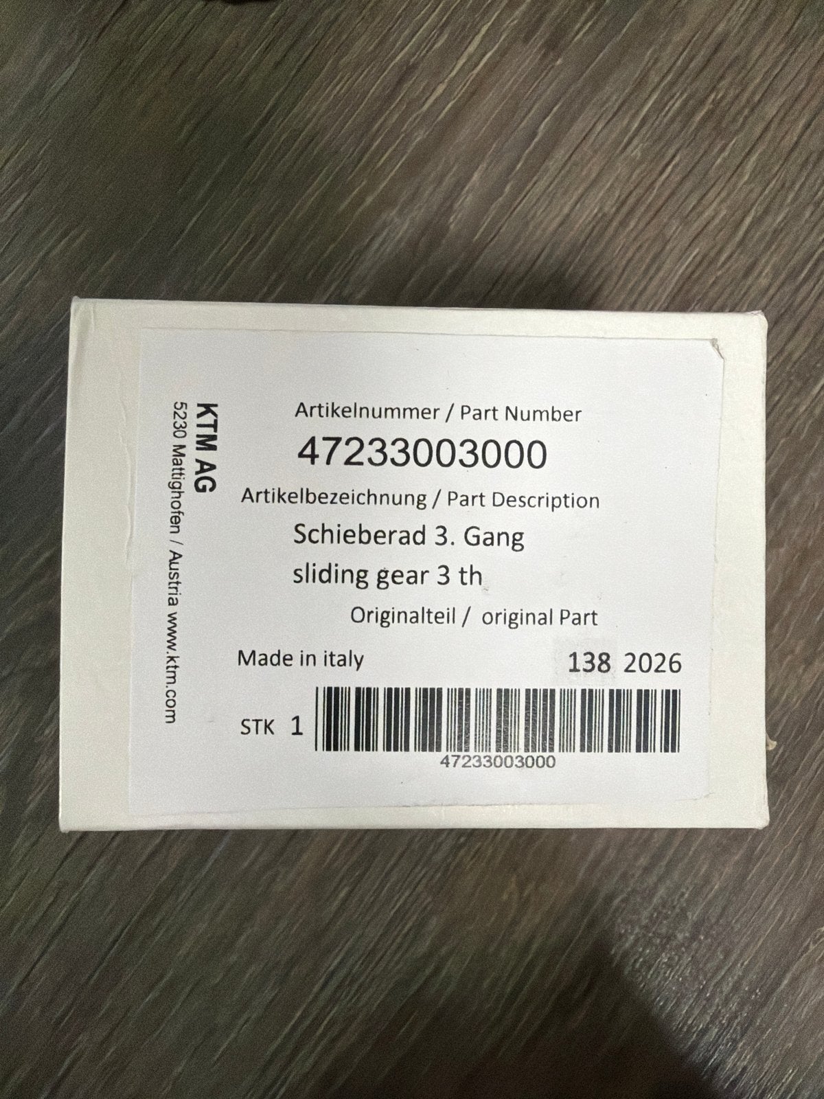 Sliding Gear 3e Versnelling KTM SX85 - Nieuw, Motoren, Ophalen of Verzenden