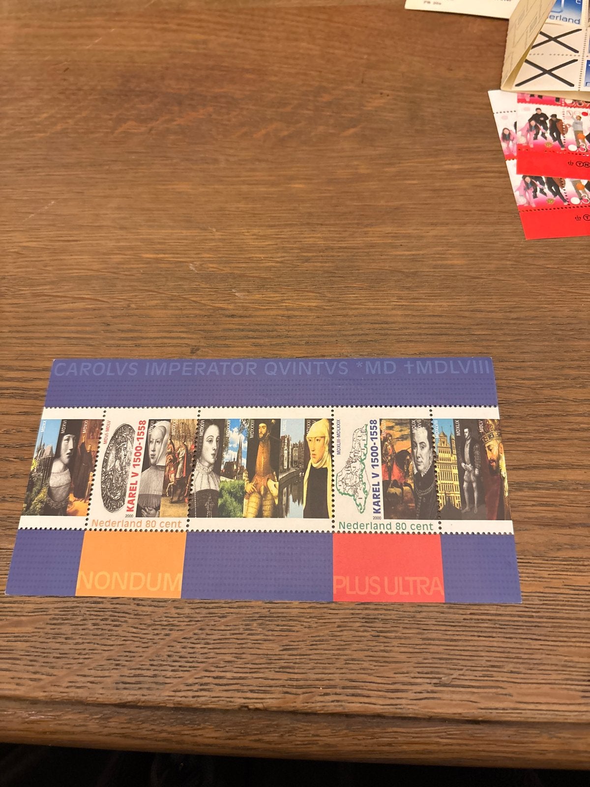 Postzegelvel Karel V 1500-1558 Nederland 80 cent, Postzegels en Munten, Postzegels | Nederland, Ophalen of Verzenden, Na 1940