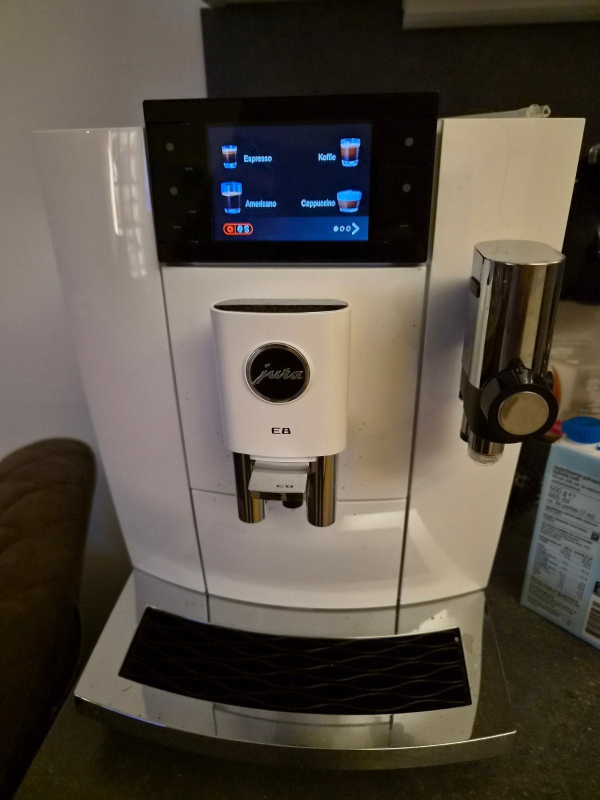 jura E8 piano white ED vol automatische koffie bonen machine, Afneembaar waterreservoir, 10 kopjes of meer, Koffiemachine, Nieuw