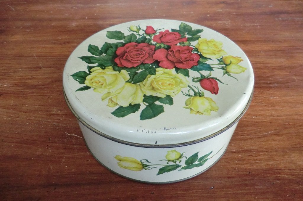 nostalgisch metalen blik / koekblik met deksel - iRa Denmark, Ophalen of Verzenden, Gebruikt, Koek(jes)
