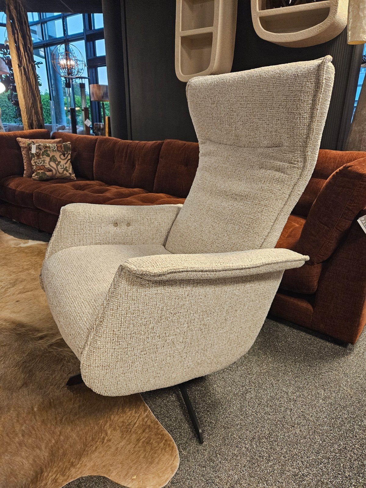 Relaxfauteuil TYLER 2 motoren en accu stof, Ophalen of Verzenden, Nieuw, Stof, 50 tot 75 cm