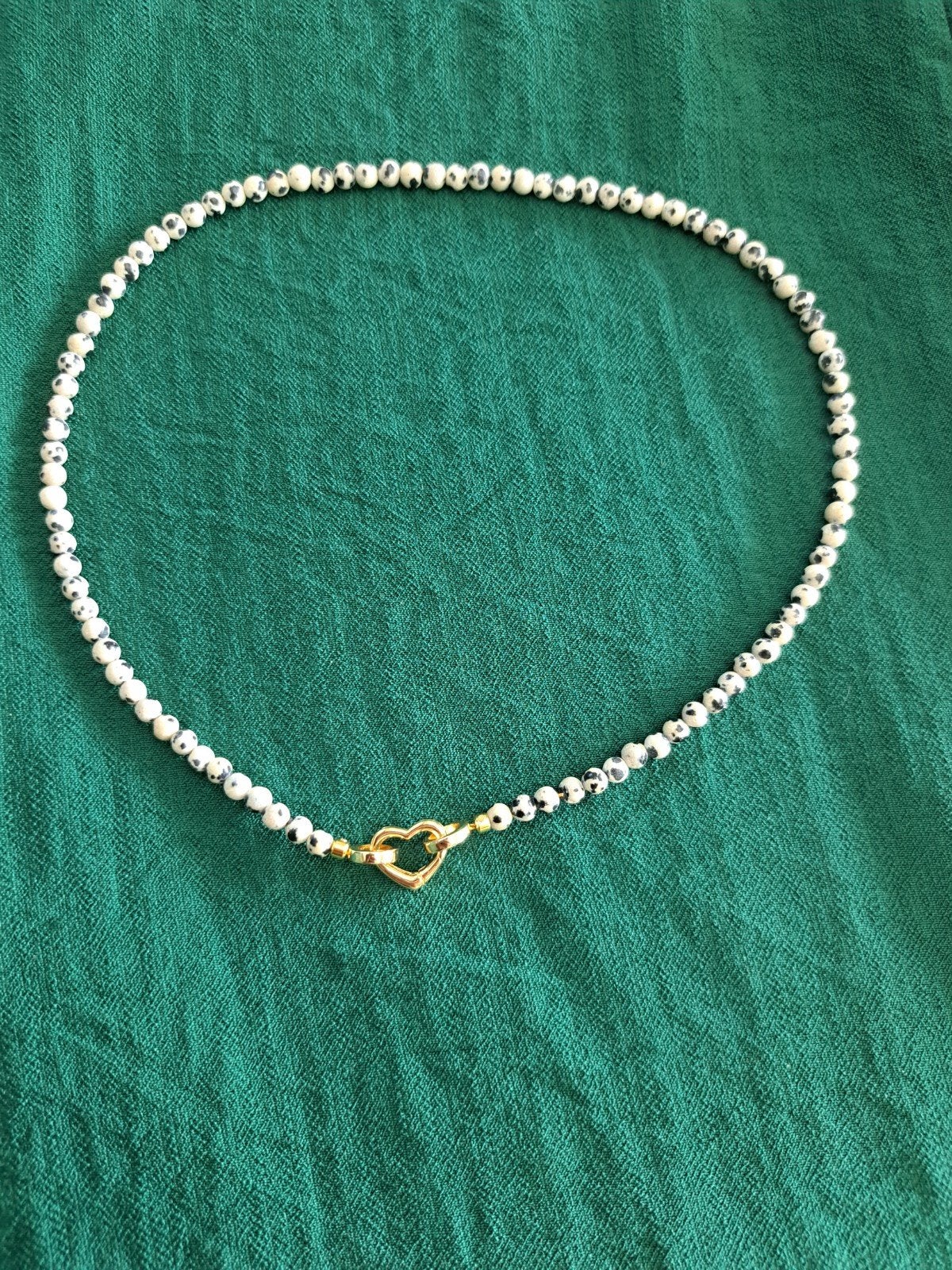 Dalmatier Jaspis Ketting/Choker, Wit, Nieuw, Ophalen of Verzenden, Steen of Mineraal