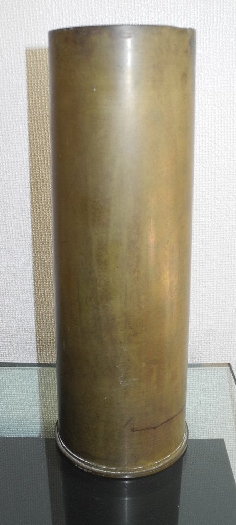 25‑ponder messing huls (1945) – Engels 1945 2e Wer. Oorl., Ophalen of Verzenden, Landmacht, Nederland, Hulzen of Bodemvondsten