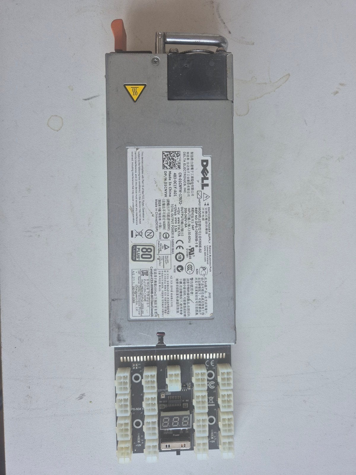 Dell 1400W 80 Plus Platinum Server Voeding DPS-1200MB-1 B, Computers en Software, Interne voedingen, Zo goed als nieuw, Ophalen of Verzenden