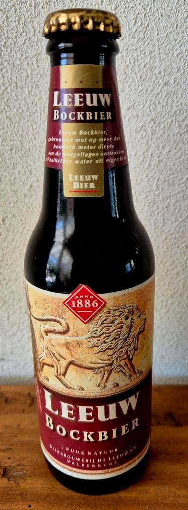 1997 oude volle fles 30 cl LEEUW Bock bier VALKENBURG, Ophalen of Verzenden, Zo goed als nieuw, Flesje(s), Leeuw