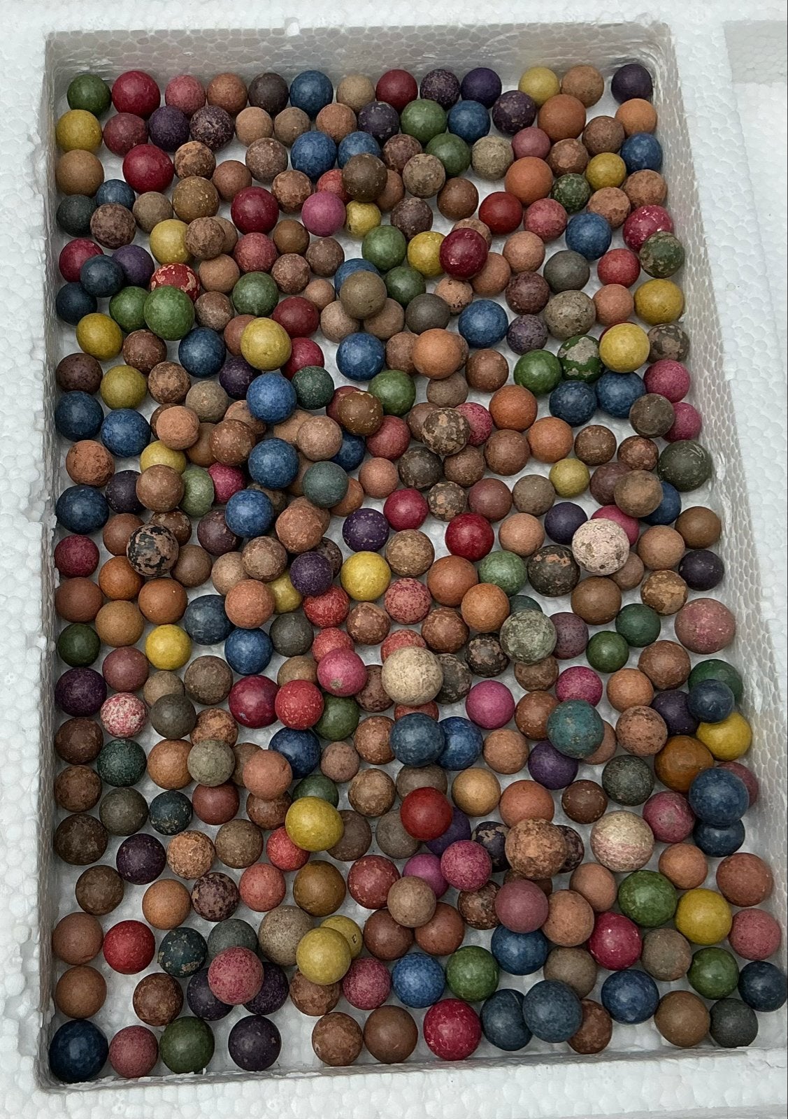 Grote partij vintage knikkers  van Klei. - 445 gram, Verzenden, Gebruikt