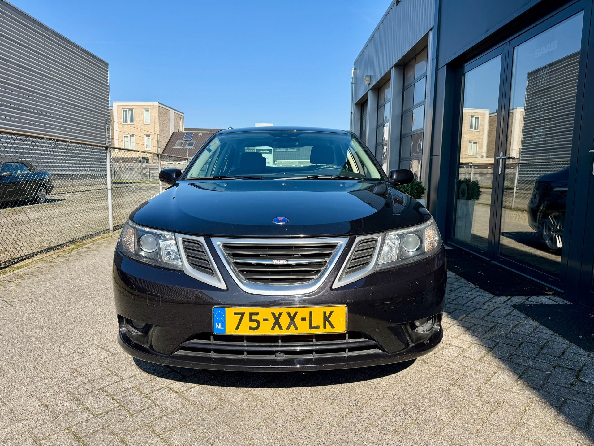 Saab 9-3 Sport Sedan 1.8T Hirsch uitlaat, Carplay dealeronde, Auto's, Gebruikt, Zwart, 4 cilinders, Leder en Stof
