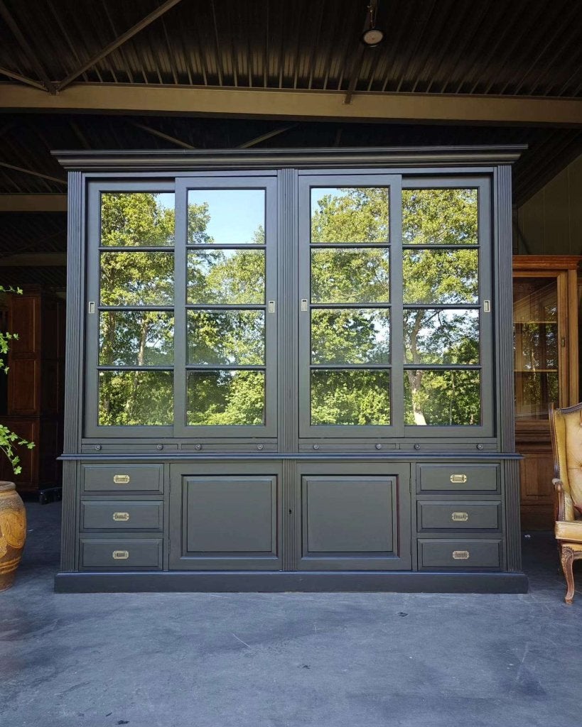Prachtige grote notariskast | Stoere buffetkast  zwart #1453, Huis en Inrichting, Niet ingevuld, Met deur(en), 200 cm of meer