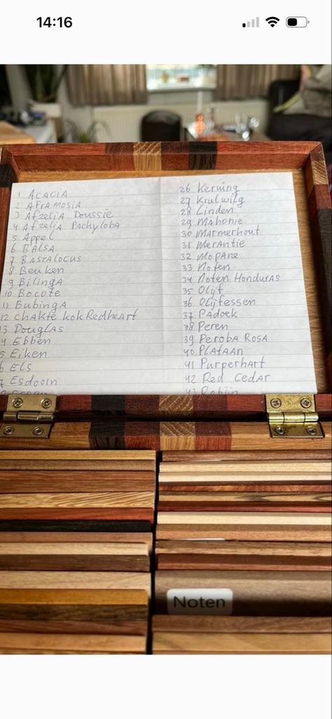 Houtmonsters 50 stuks - Diverse Houtsoorten - Nieuw, Ophalen of Verzenden, Zo goed als nieuw