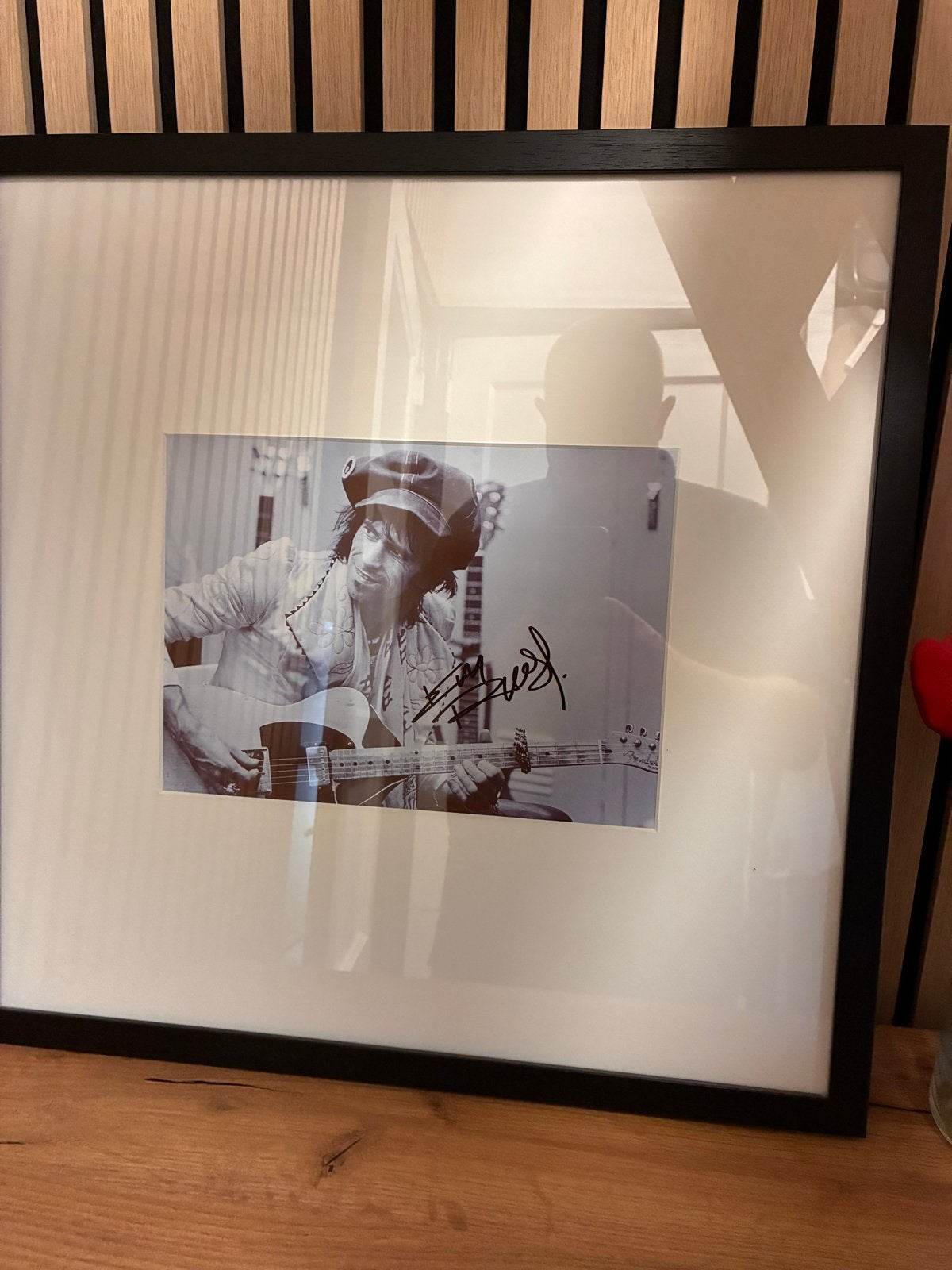 Gesigneerde foto Keith Richards (53x53 cm) ingelijst, Ophalen, Foto, Fotografie, Gesigneerd