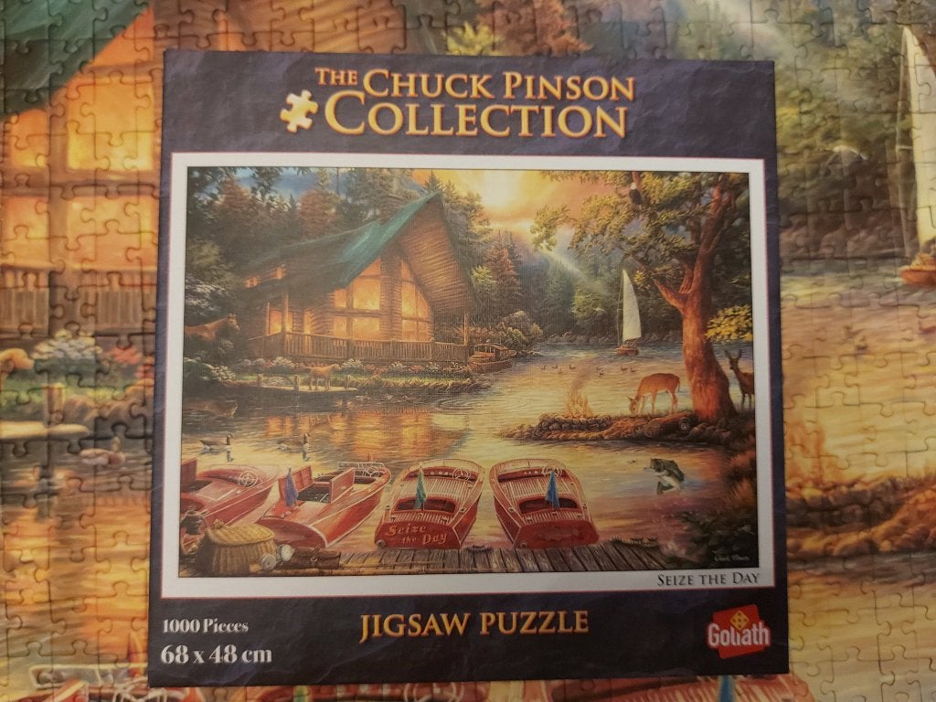 Legpuzzel Chuck Pinson Collection Seize the day 1000 st zgan, Ophalen, 500 t/m 1500 stukjes, Zo goed als nieuw, Legpuzzel