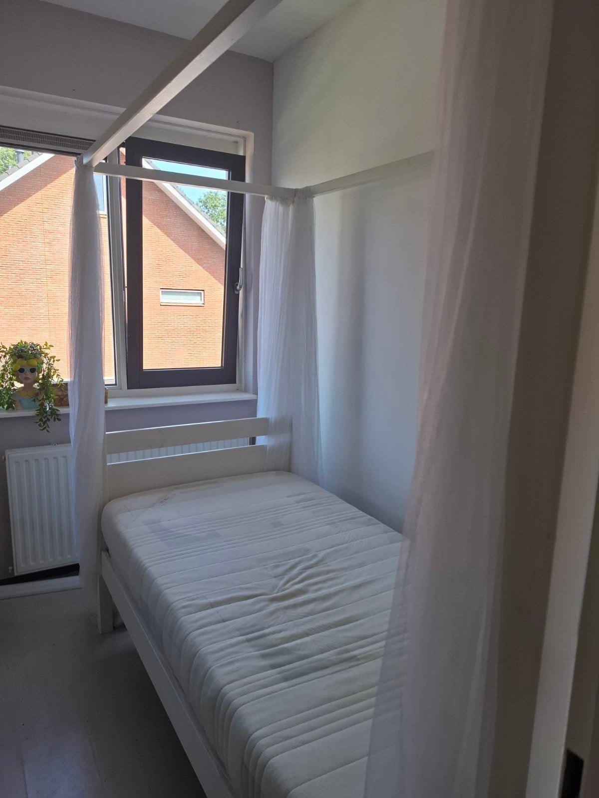 Eenpersoons hemelbed met matras, Ophalen, Gebruikt, 90 cm, Eenpersoons
