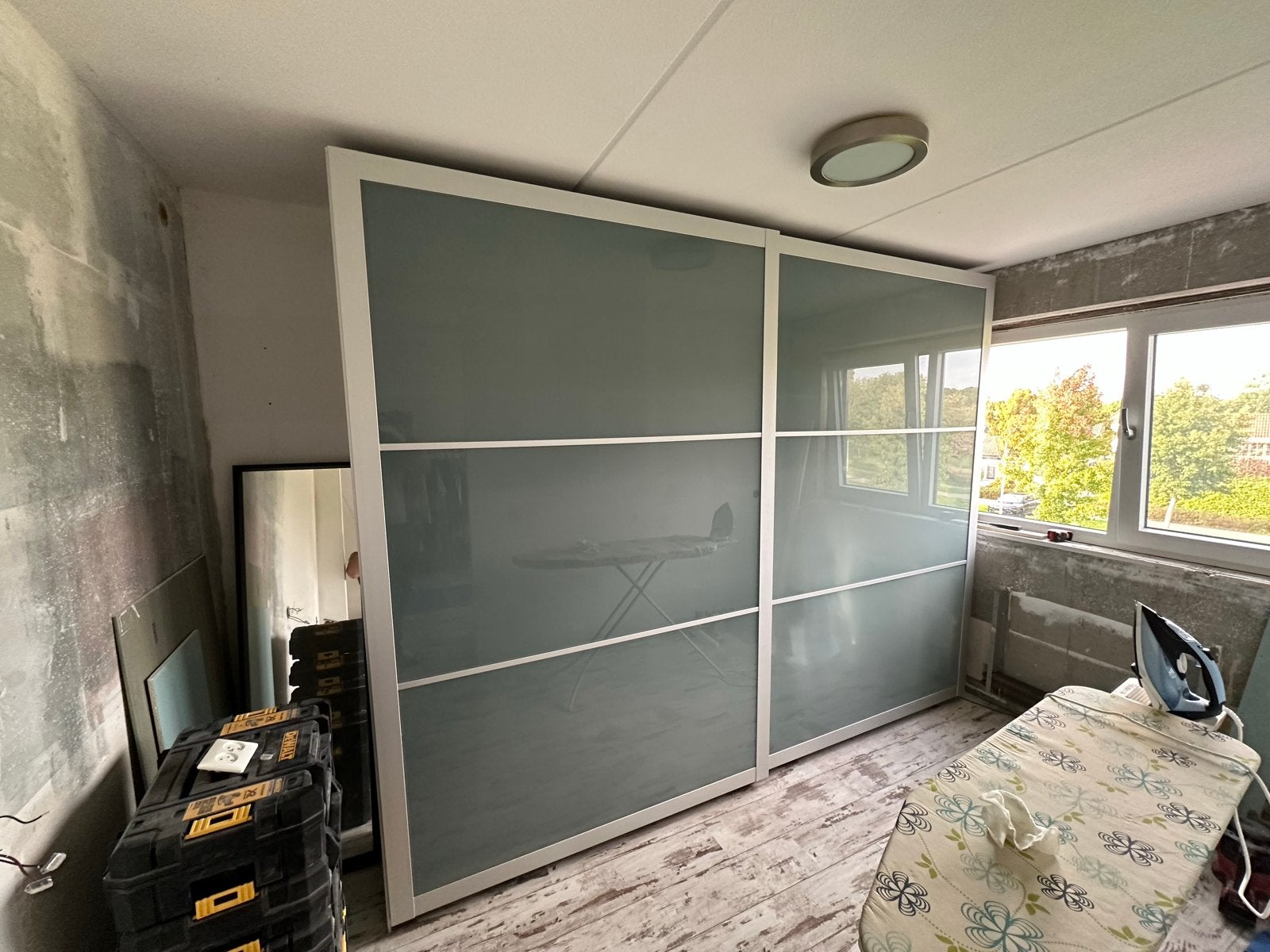 2x IKEA PAX schuif deuren met melkglas, 150x236 cm, Ophalen, Gebruikt, 100 tot 150 cm, 200 cm of meer