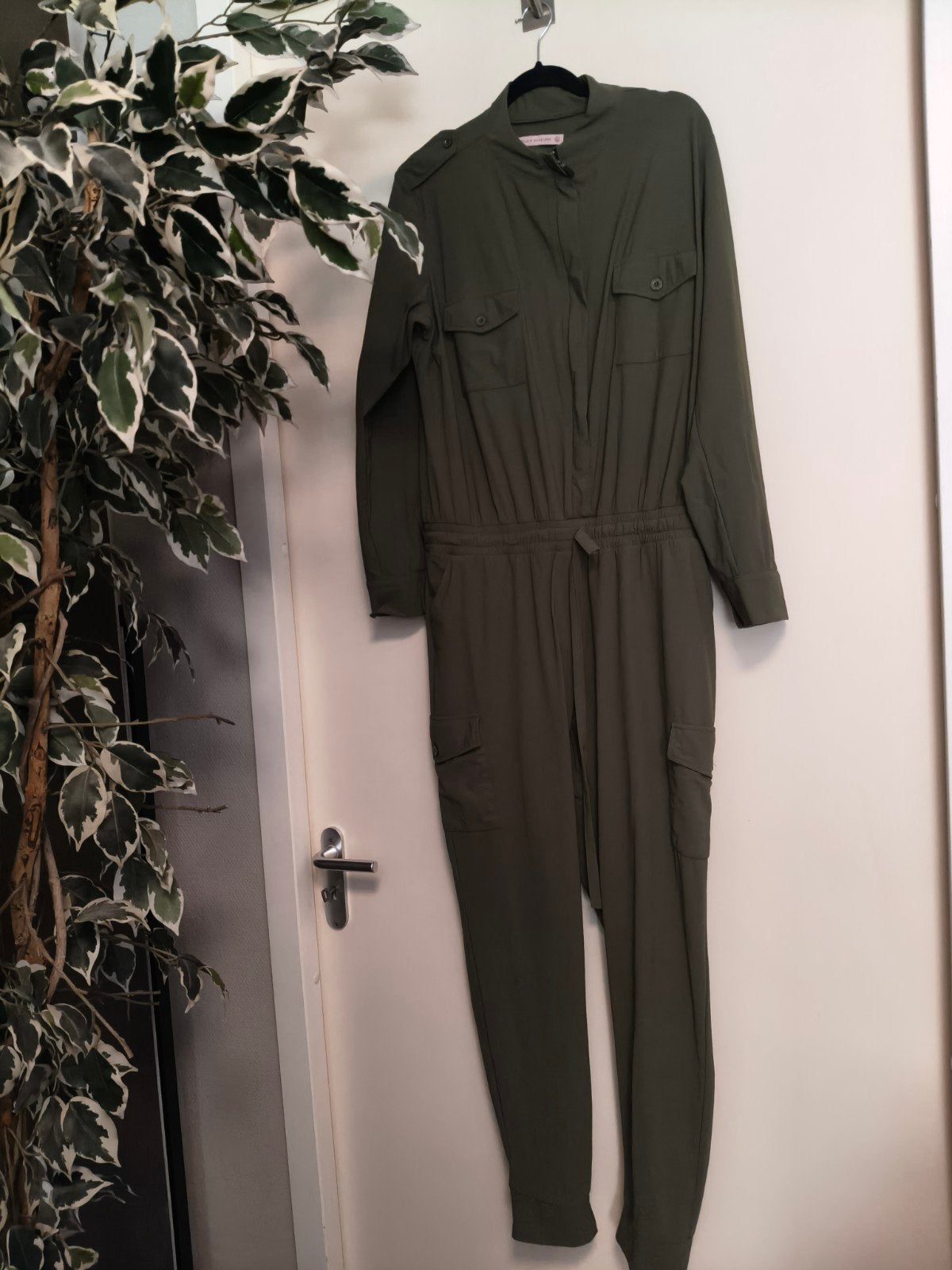 Studio Anneloes Travelstof Jumpsuit XL Groen Cargo Zakken, Studio Anneloes, Verzenden, Maat 46/48 (XL) of groter, Zo goed als nieuw