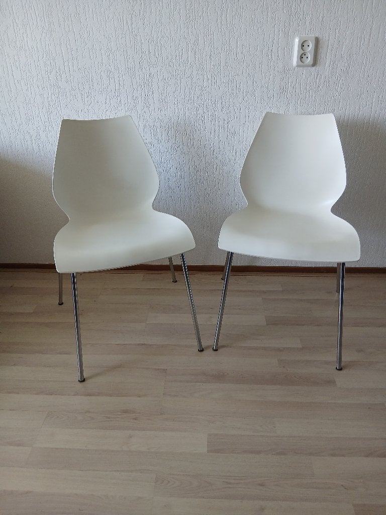 Kartell Maui Stoelen Wit – 2 st., Ophalen, Gebruikt, Twee, Wit