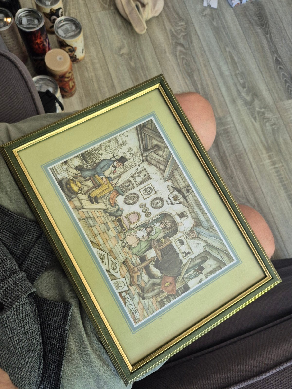 Anton Pieck Prent 'De Fotograaf' Ingelijst, Antiek en Kunst, Ophalen of Verzenden